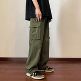 Hearujoy Big Pockets Casual Cargo Pants Men's Vintage Hip-hop Pants Fashion Loose Straight Wide Leg Pants Men Streetwear Trousers Male